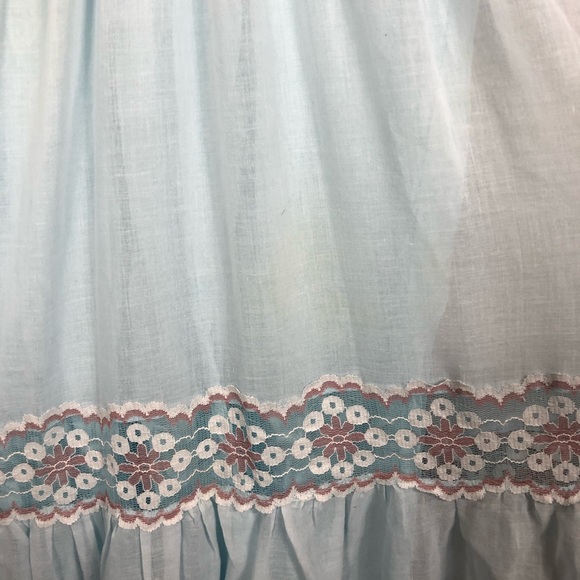 Vintage Gunne Sax Blue Boho Maxi Prairie Dress - Picture 5 of 16